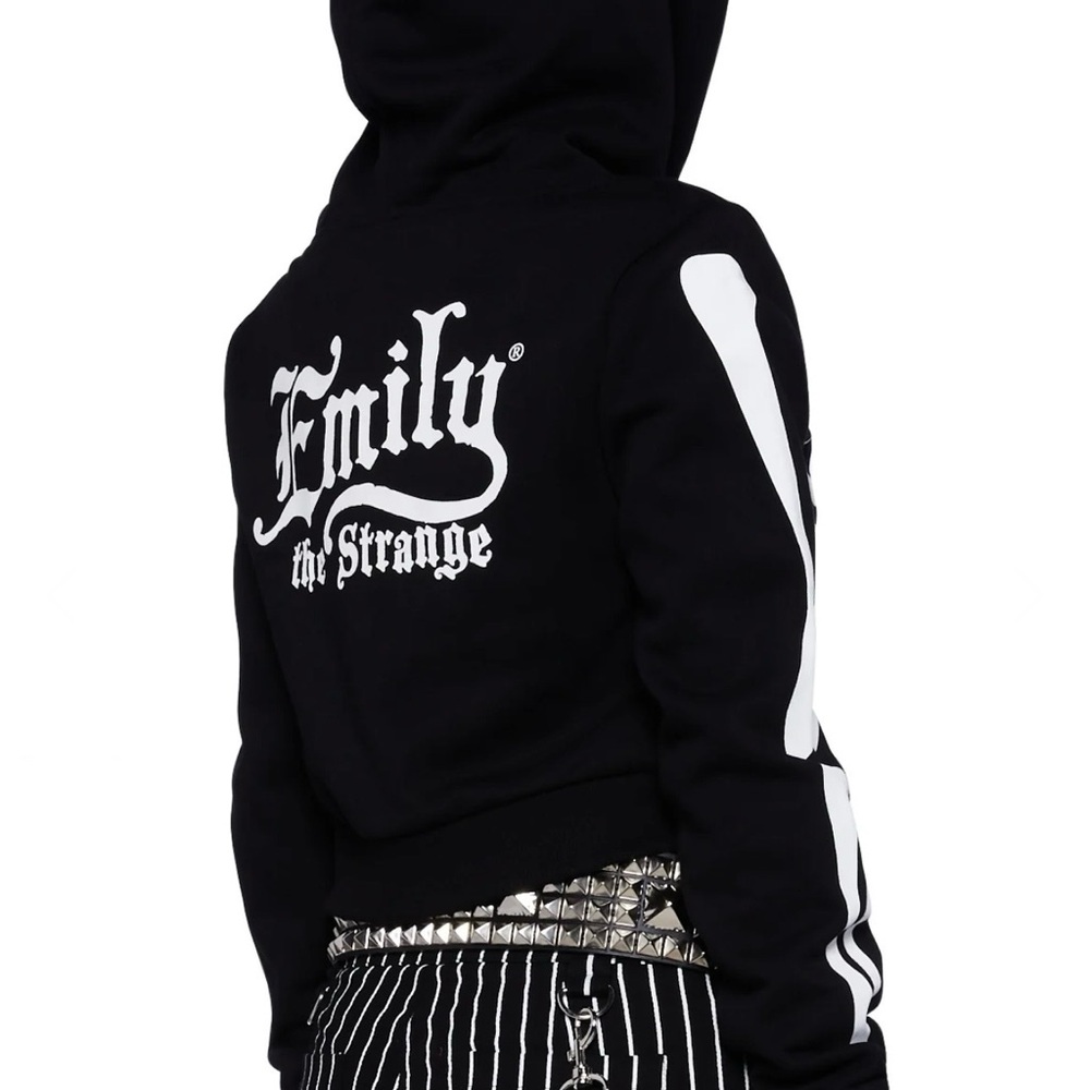 NWT EMILY THE STRANGE SKELLY HOODIE MEDIUM!!! - Picture 6 of 9